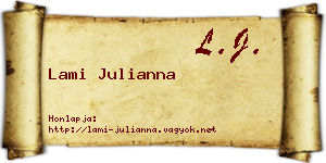 Lami Julianna névjegykártya